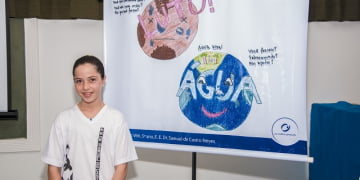 Em 2014, a aluna Sofia Fialho Vitti foi a vencedora na categoria Desenho com o tema Ãgua - Foto: Divulgação