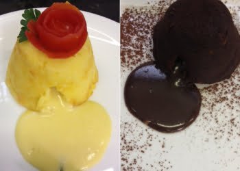 Receita de Petit gateau de queijo e de chocolate