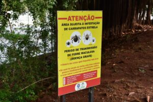 placa carrapato infestação