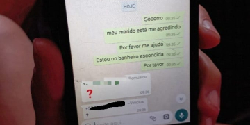 Mulher de 35 anos pede socorro por WhatsApp após ser agredida pelo marido