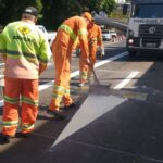 Em Piracicaba, alça de acesso do viaduto da Rosário recebe pintura