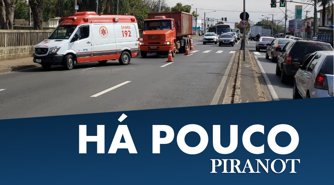 Acidente envolvendo moto e caminhão congestiona trânsito, em Piracicaba