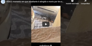 VÍDEO: momento em que assaltante é atingido e morto por tiro em Campinas