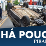 Capotamento de veículo deixa trânsito congestionado na área central de Piracicaba