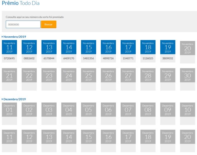 Resultado Prêmio Todo Dia Tele Sena de Natal 19/11/2019 Resultado Prêmio Todo Dia Tele Sena de Natal 19/11/2019
