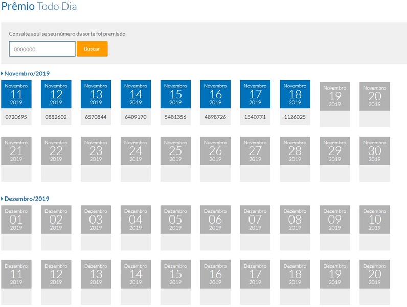 Resultado Prêmio Todo Dia Tele Sena de Natal 18-11-2019 Resultado Prêmio Todo Dia Tele Sena de Natal 18-11-2019
