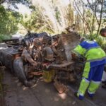 Acidente de trânsito envolvendo dois caminhões deixa uma vítima em rodovia