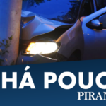 Mulher bate carro em poste nesta noite (11), em Piracicaba