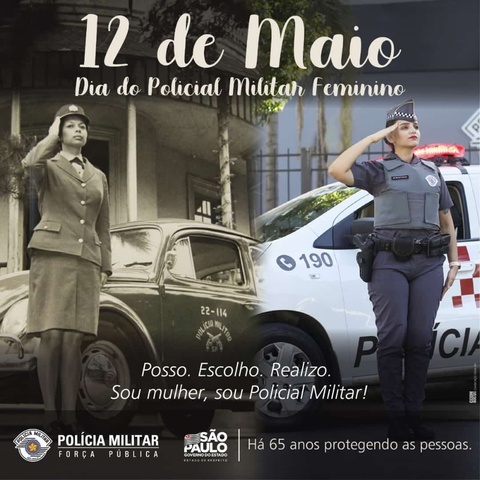 Comemora-se, nesta terça (12), o Dia do Policial Militar Feminino