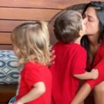 Selinho de Thais Fersoza no filho gera polêmica, e Teló defende esposa