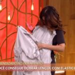 Ao vivo, Fátima Bernardes “trava” pescoço ao dobrar lençol: “Está doendo”