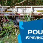 Em Piracicaba, caminhão carregado com cimento cai em barranco
