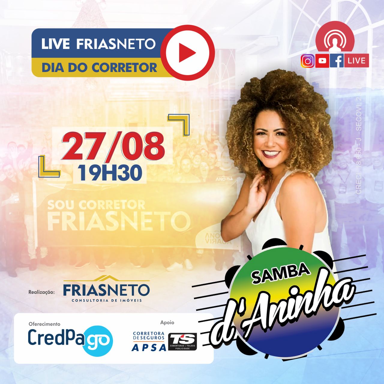 Uma foto do banner da live Frias Neto Uma foto do banner da live Frias Neto