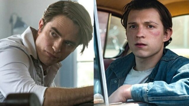 Uma foto dos atores do filme "O Diabo de Cada Dia" que lançou na Netflix Uma foto dos atores do filme "O Diabo de Cada Dia" que lançou na Netflix