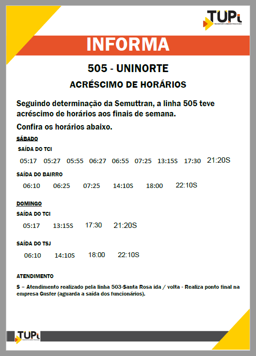 TUPi faz acréscimos de horários em mais linhas de ônibus de Piracicaba; confira TUPi faz acréscimos de horários em mais linhas de ônibus de Piracicaba; confira
