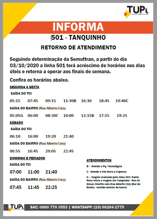 Em Piracicaba, TUPi faz acréscimo de horários em linha que atende região de Tanquinho Em Piracicaba, TUPi faz acréscimo de horários em linha que atende região de Tanquinho