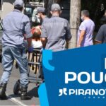 Homem se acidenta de moto no Centro de Piracicaba e gera congestionamento