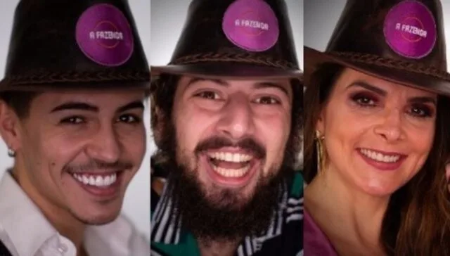 Uma foto do Biel, Cartolouco e Luiza que vão disputar a Prova do Fazendeiro em A Fazenda Uma foto do Biel, Cartolouco e Luiza que vão disputar a Prova do Fazendeiro em A Fazenda
