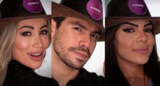 Uma foto dos peões Carol Narizinho, Mariano e Tays que estão na Roça em A Fazenda Uma foto dos peões Carol Narizinho, Mariano e Tays que estão na Roça em A Fazenda
