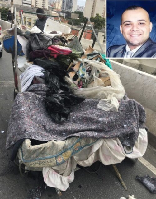 Uma foto da carroça onde o corpo do PM foi localizado Uma foto da carroça onde o corpo do PM foi localizado