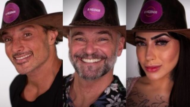 Uma foto de Juliano, Mateus e MC Mirella que estão na Roça Uma foto de Juliano, Mateus e MC Mirella que estão na Roça
