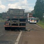 Na Luis de Queiroz, colisão entre caminhões mobiliza bombeiros