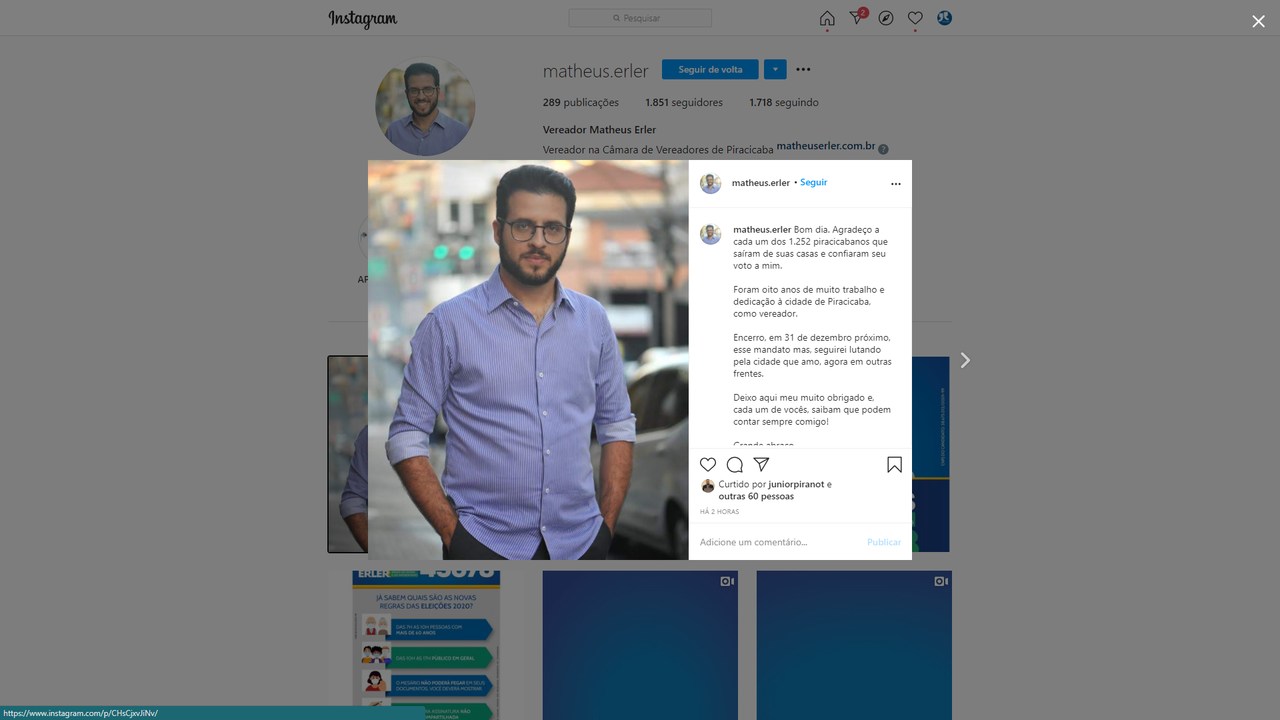 "Seguirei lutando pela cidade", diz Erler após não conseguir se reeleger