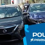 Acidente envolvendo dois carros e uma motocicleta gera congestionamento em Piracicaba (SP)