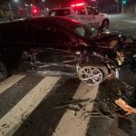 Carro fica destruído após acidente em Piracicaba (SP)