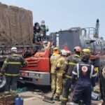 FOTOS | Acidente impressionante envolvendo duas carretas mobiliza bombeiros e helicóptero