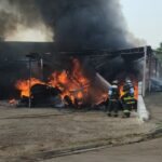 Borracharia em chamas mobiliza bombeiros em Piracicaba (SP)