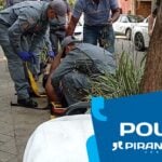 Homem sob efeito de drogas danifica porta e invade prédio no Centro de Piracicaba (SP)