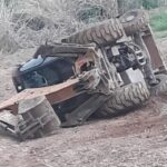 Em Piracicaba (SP), criminosos roubam trator de fazenda e tombam a máquina durante fuga
