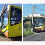 Em acidente, ônibus arranca poste em Piracicaba (SP)