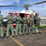 Helicóptero Águia de Piracicaba e tripulação decolam de volta para casa