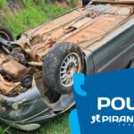 Carro capota na Geraldo; bombeiros e ambulância socorrem vítimas na metrópole Piracicaba