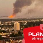 Grande incêndio em canavial pode ser visto de diversos pontos de Piracicaba