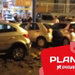 Temporal em Piracicaba alaga e arranca asfalto de rua; teto de academia não resiste em clube