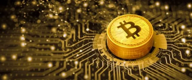 Ilustração de criptomoedas, Bitcoin e tecnologia blockchain