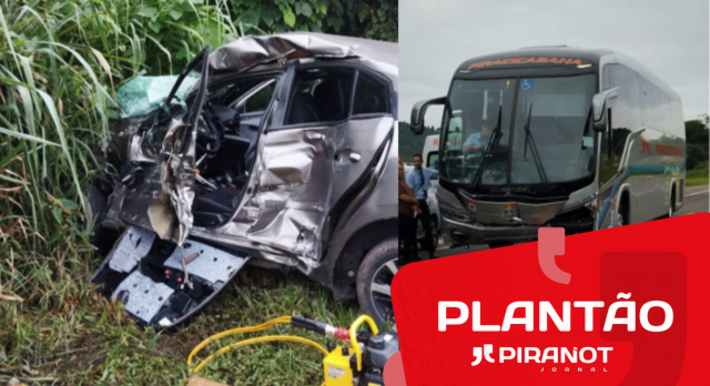 Casal morre em rodovia de Piracicaba após colisão com ônibus na entrada de Águas de São Pedro