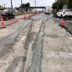 Concreto danificado após vandalismo na Avenida 1º de Agosto terá de ser refeito