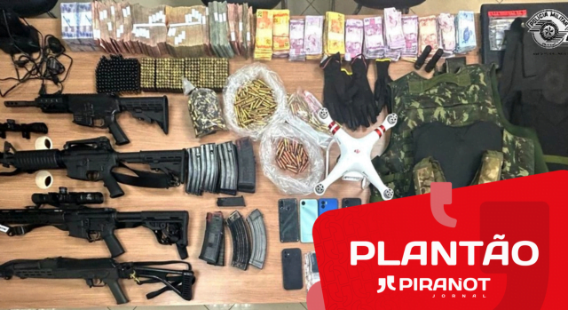 Um dos assaltantes de banco em São Pedro morre em confronto com BAEP; munições, fuzis e dinheiro foram apreendidos