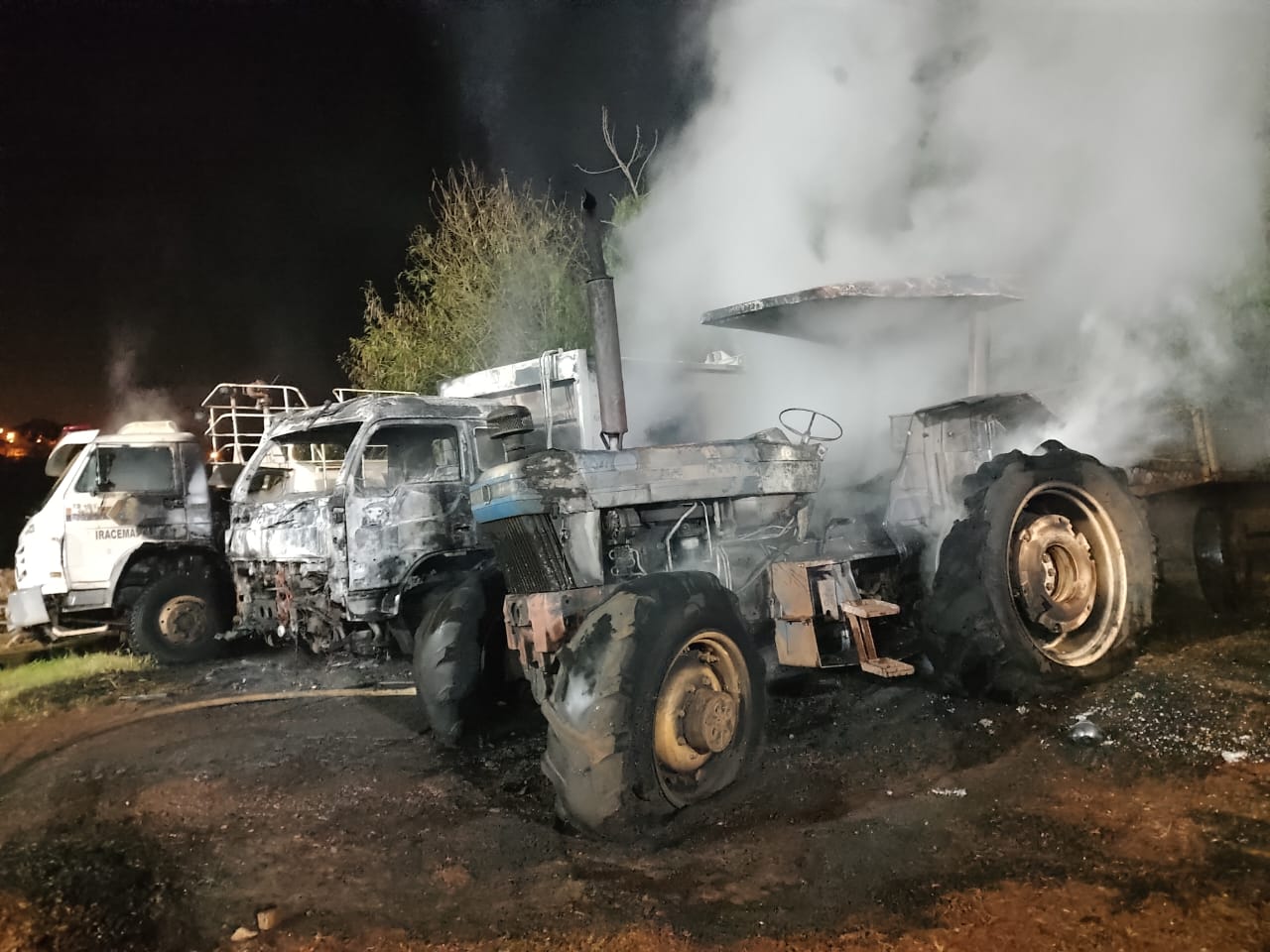 Incêndio atinge veículos de prefeitura da Região Metropolitana de Piracicaba