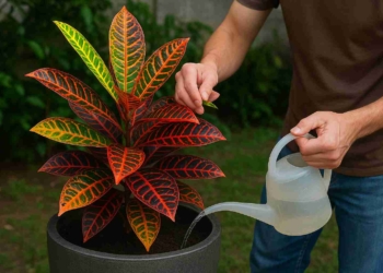 3 erros de rega com crótons que vão atrapalhar o crescimento