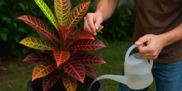 3 erros de rega com crótons que vão atrapalhar o crescimento