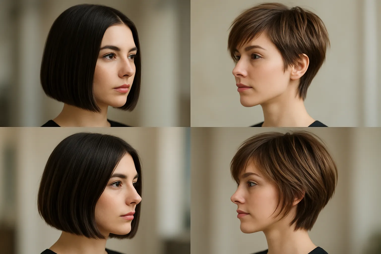 4 cortes curtos estilosos para mulheres com cabelo liso que querem praticidade com atitude