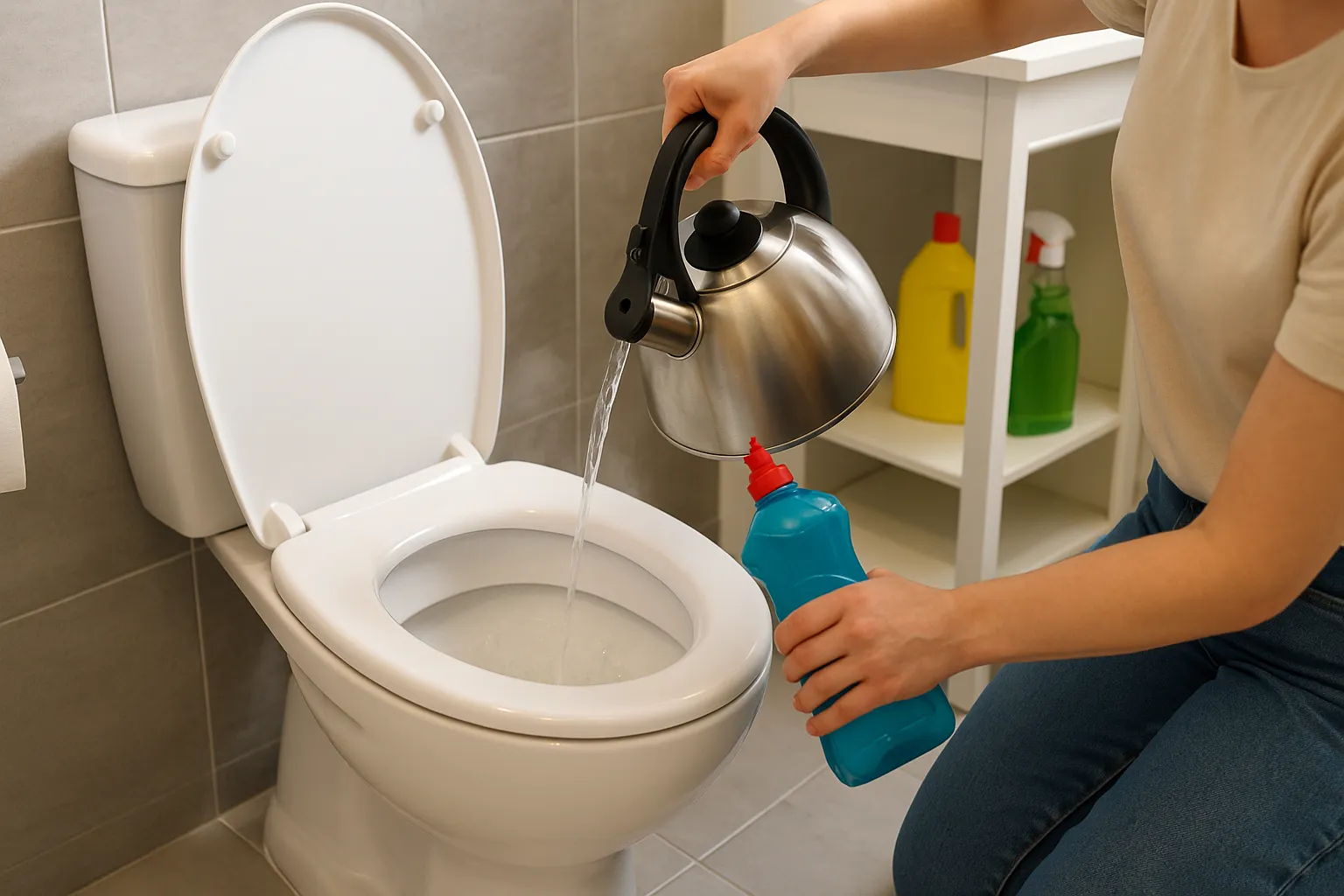 Como desentupir o vaso sanitário com 4 truques simples e ingredientes que você tem em casa