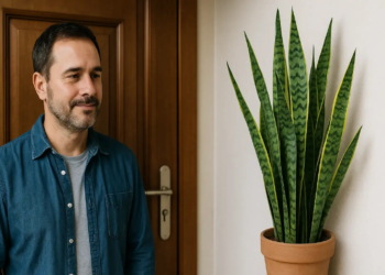 Espada-de-são-jorge do lado direito da porta protege sua casa