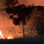 Incêndio de grandes proporções atinge área de vegetação perto da Unimep, em Piracicaba
