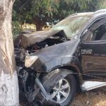 Aparentemente embriagado, motorista invade terreno e colide contra árvore em Piracicaba